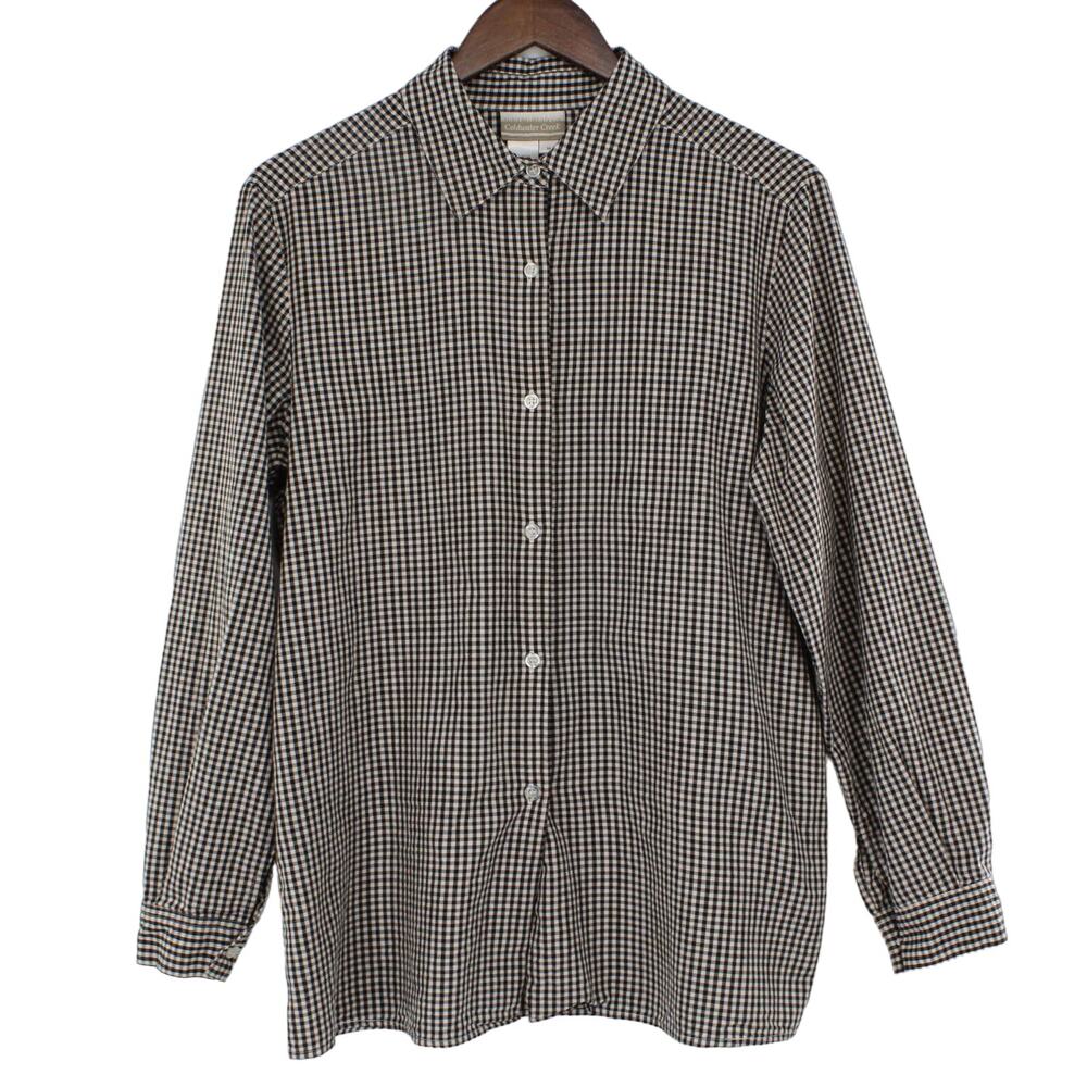 Coldwater Creek Long Sleeve  Gingham Button Up Shirt M